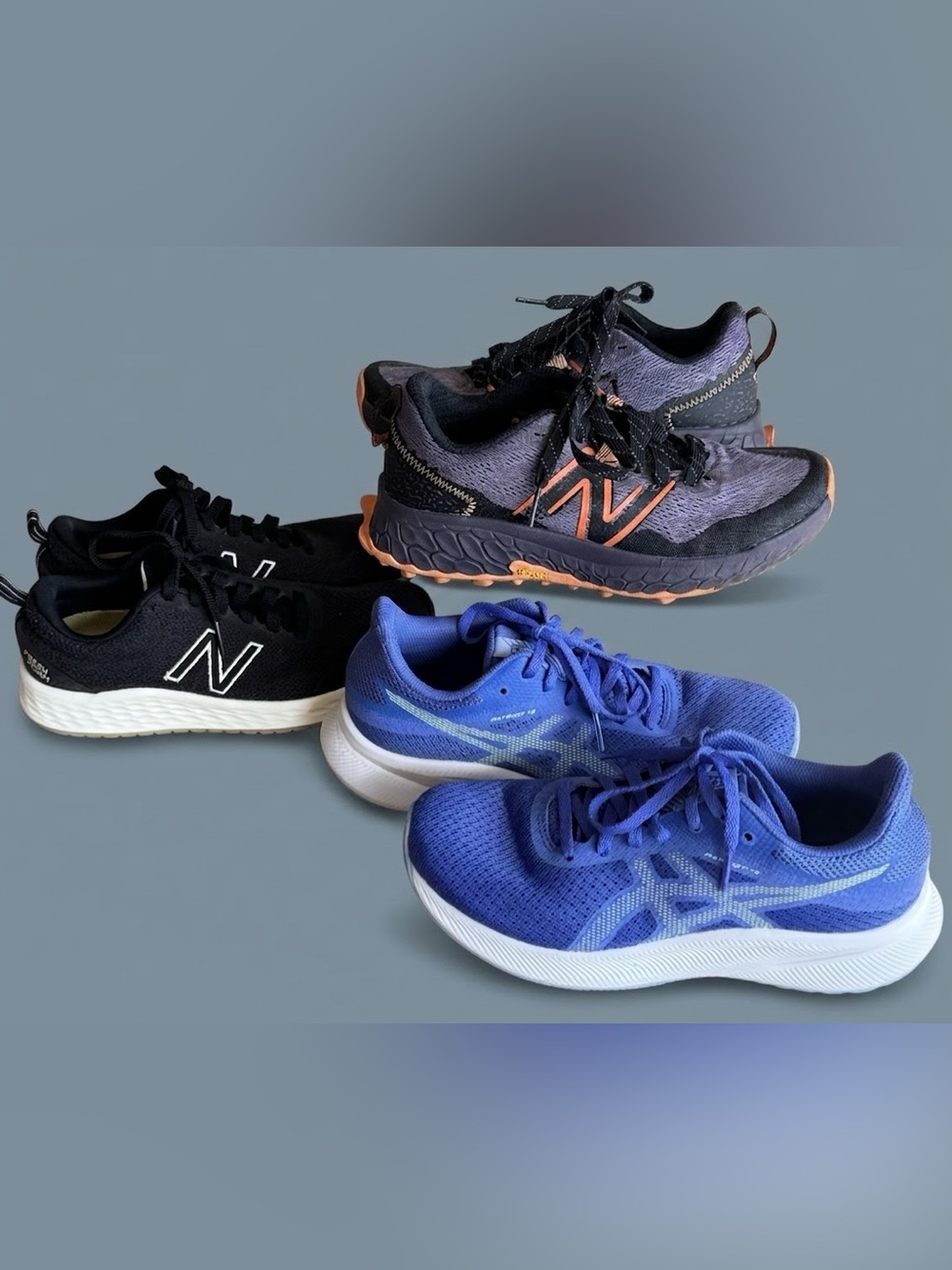 3 Pairs Women’s Running Sneakers Size 6.5 2 New Balance & ASICS